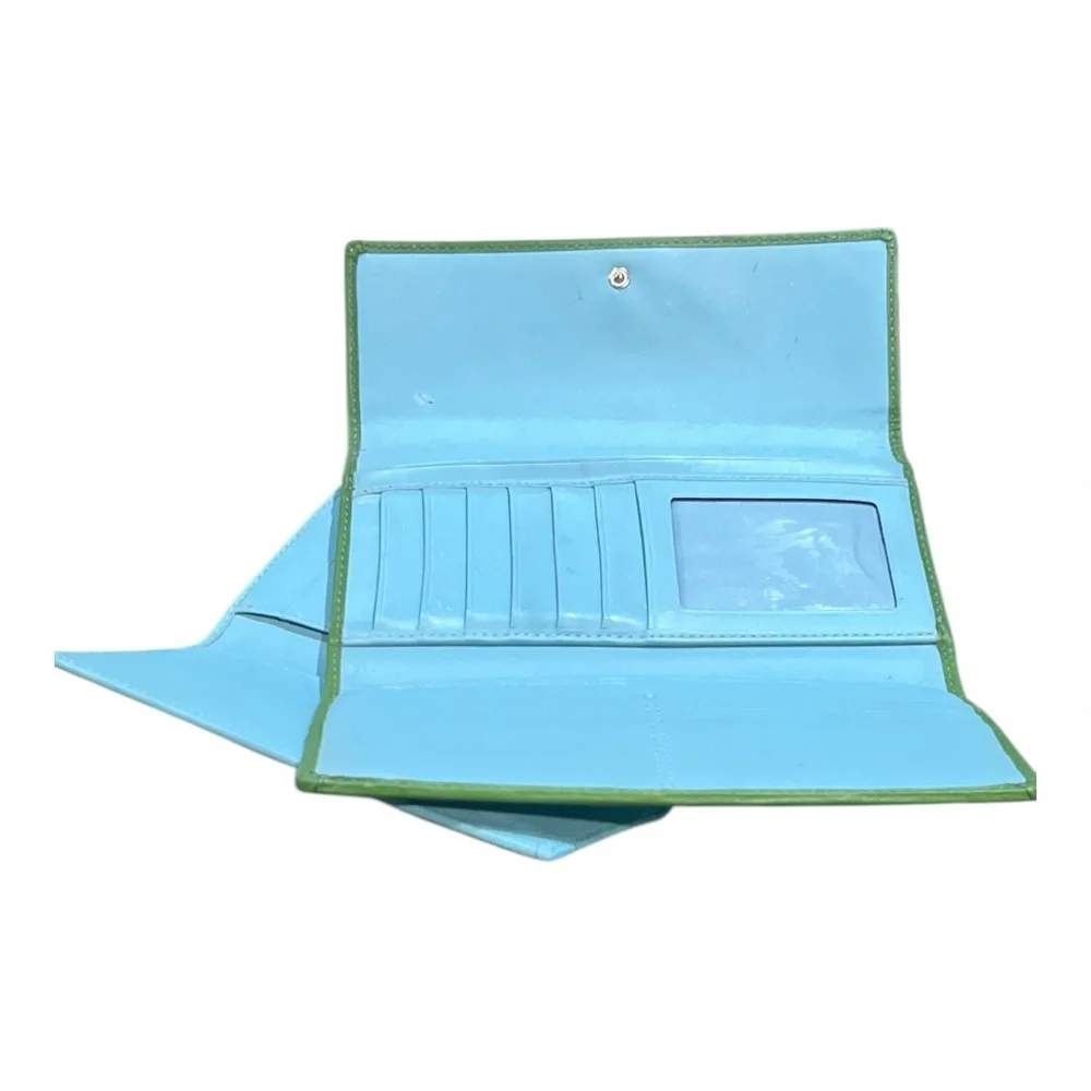 Coach Soho Green/Blue Leather Tri-Fold Wallet. - Picture 5 of 6